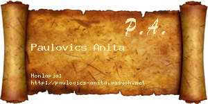Paulovics Anita névjegykártya